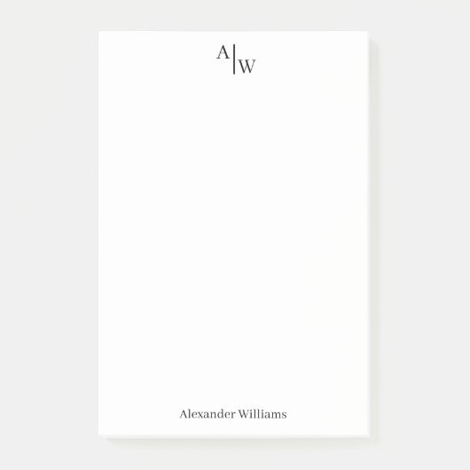 Eenvoudig 2 Monogram Initiaal Professioneel Basis  Post-it® Notes (Voorkant)