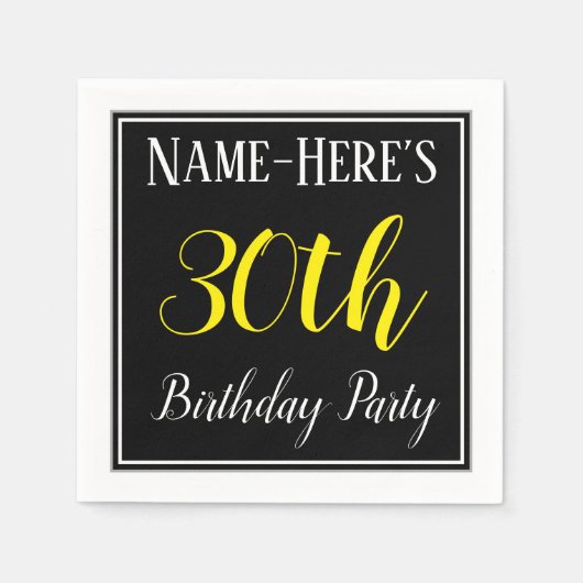Eenvoudig, 30ste verjaardagsfeest met aangepaste n servetten (Voorkant)