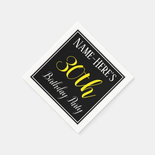 Eenvoudig, 30ste verjaardagsfeest met aangepaste n servetten (Hoek)