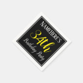 Eenvoudig, 34e verjaardagsfeestje w / aangepaste n servet (Hoek)