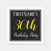 Eenvoudig, 36e verjaardagsfeestje w / aangepaste n servet (Voorkant)