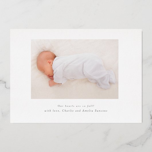 Eenvoudig 3 Foto Collage Baby Birth Annoucement Go Folie Uitnodiging (Achterkant)