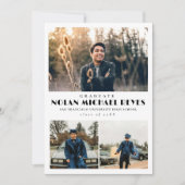 Eenvoudig 3 Fotocollage Classic Afstuderen Aankondiging (Voorkant)