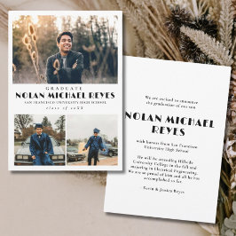 Eenvoudig 3 Fotocollage Classic Afstuderen Aankondiging