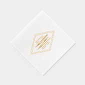 Eenvoudig 3 Initiaal Letter Monogram #5 Diamond Li Folie Servetten (Rechts)