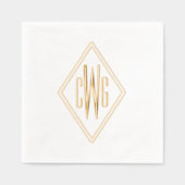 Eenvoudig 3 Initiaal Letter Monogram #5 Diamond Li Folie Servetten (Voorkant)