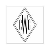 Eenvoudig 3 Initiaal Letter Monogram #5 Diamond Li Zelfinktende Stempel (Design)