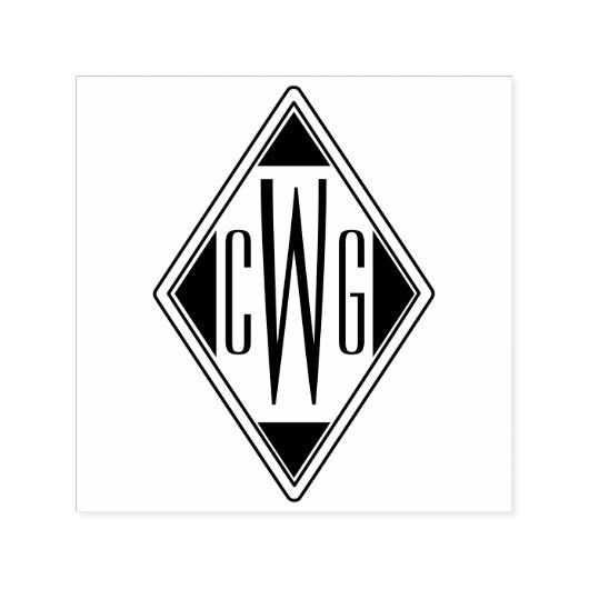 Eenvoudig 3 Initiaal Letter Monogram #5D Diamond L Zelfinktende Stempel (Design)