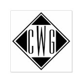 Eenvoudig 3 Initiaal Letter Monogram #6D Diamant F Zelfinktende Stempel (Design)