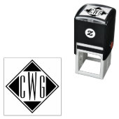 Eenvoudig 3 Initiaal Letter Monogram #6D Diamond L Zelfinktende Stempel (In situ)