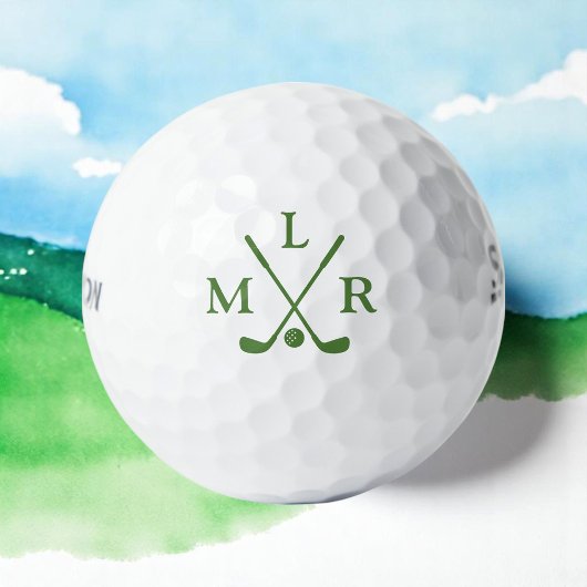 Eenvoudig 3 Initiaal letters groen monogram Golfballen