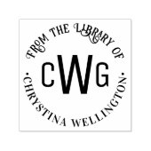 Eenvoudig 3 Initialen Letter Monogram #1 Bibliothe Zelfinktende Stempel (Design)