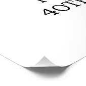 Eenvoudig 40e Jubileum fotopapier welkomstbord Perfect Poster (Hoek)