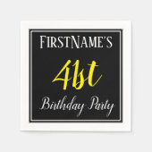 Eenvoudig, 41e verjaardagsfeestje w / aangepaste n servet (Voorkant)