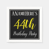 Eenvoudig, 44e verjaardagsfeestje w / aangepaste n servet (Voorkant)