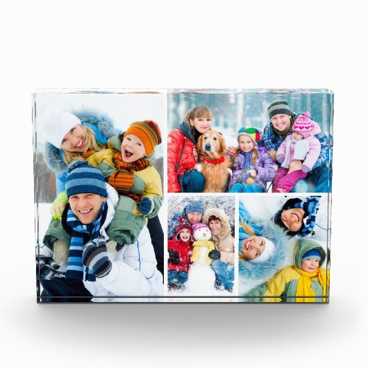 Eenvoudig 4 foto collage acryl fotoblok (Voorkant)