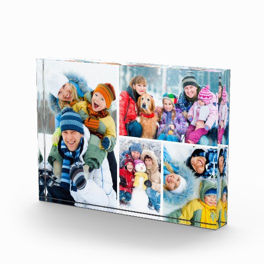 Eenvoudig 4 foto collage acryl fotoblok (Rechts)