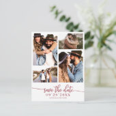 Eenvoudig 4 foto-inkuiling waarop de datum wordt o briefkaart (Staand voorkant)