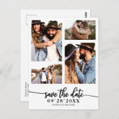 Eenvoudig 4 foto-inkuiling waarop de datum wordt o briefkaart (Voorkant / Achterkant)