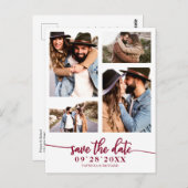 Eenvoudig 4 foto-inkuiling waarop de datum wordt o briefkaart (Voorkant / Achterkant)