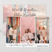 Eenvoudig 4 Foto legant Script Save the Date (Voorkant / Achterkant)