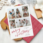 Eenvoudig 4 Fotocollage Script Vrolijk Kerstfeest Feestdagenkaart
