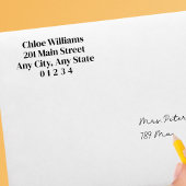 Eenvoudig 4-regelig retouradres Basic minimalistis Zelfinktende Stempel