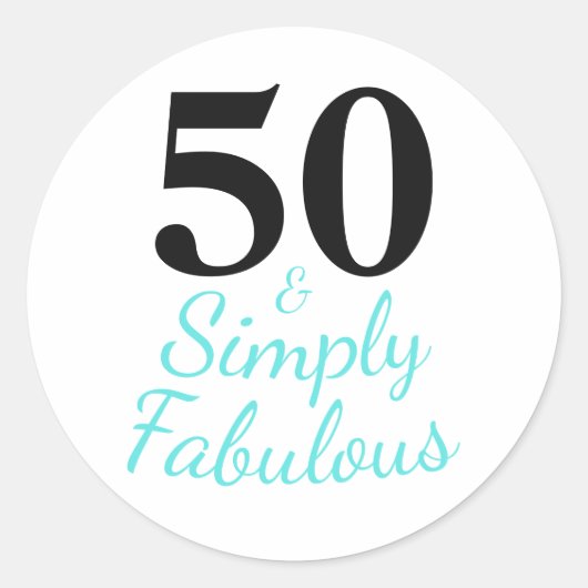 Eenvoudig 50 en Fabulous 50th Birthday Ronde Sticker (Voorkant)