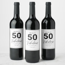 Eenvoudig 50- en Fabulous Personal Wine Label