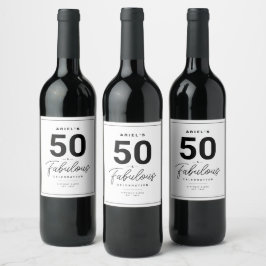 Eenvoudig 50- en Fabulous Personal Wine Label Wijn Etiket