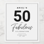 Eenvoudig 50- en Fabulous Personal Wine Label Wijn Etiket (Enkel label)