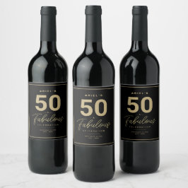 Eenvoudig 50- en Fabulous Personal Wine Label Wijn Etiket
