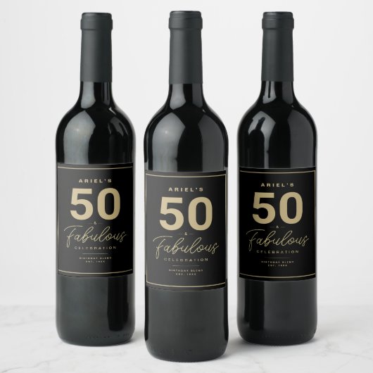 Eenvoudig 50- en Fabulous Personal Wine Label Wijn Etiket (Flessen)