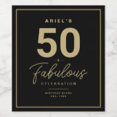 Eenvoudig 50- en Fabulous Personal Wine Label Wijn Etiket (Enkel label)