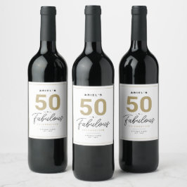 Eenvoudig 50- en Fabulous Personal Wine Label Wijn Etiket