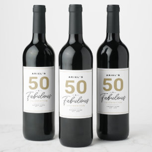 Eenvoudig 50- en Fabulous Personal Wine Label Wijn Etiket
