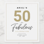 Eenvoudig 50- en Fabulous Personal Wine Label Wijn Etiket (Enkel label)