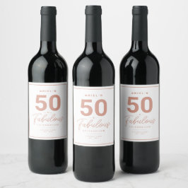 Eenvoudig 50- en Fabulous Personal Wine Label Wijn Etiket