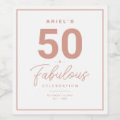 Eenvoudig 50- en Fabulous Personal Wine Label Wijn Etiket (Enkel label)