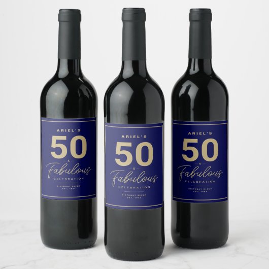 Eenvoudig 50- en Fabulous Personal Wine Label Wijn Etiket (Flessen)
