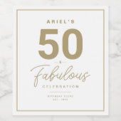 Eenvoudig 50- en Fabulous Personal Wine Label Wijn Etiket (Enkel label)