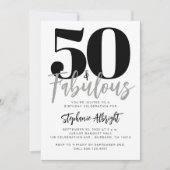 Eenvoudig 50 en Fantastisch Script 50ste Verjaarda Kaart (Voorkant)