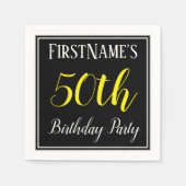 Eenvoudig, 50ste verjaardagsfeestje w / aangepaste servet (Voorkant)