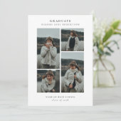 Eenvoudig 5 foto collage afstudeerfeest kaart (Staand voorkant)