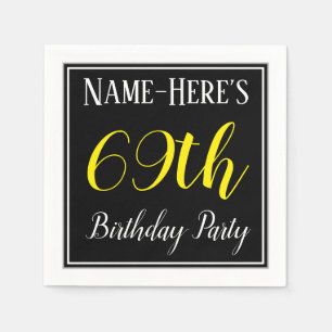 Eenvoudig, 69e verjaardagsfeest met aangepaste naa servetten