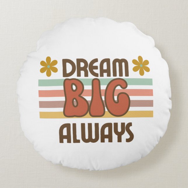 Eenvoudig 70's stijlontwerp rond kussen (Voorkant)