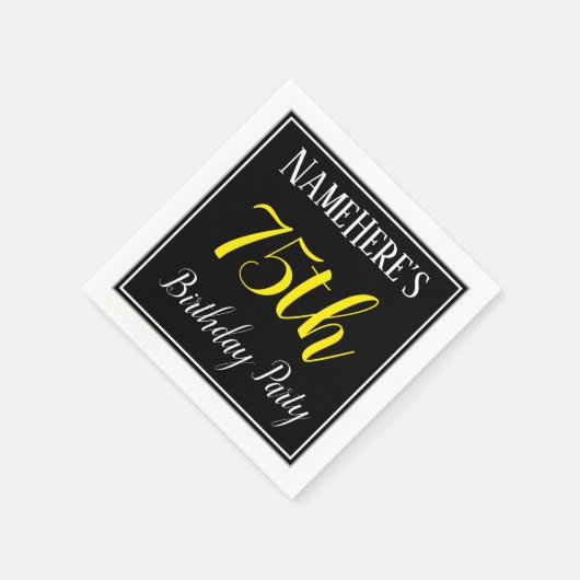 Eenvoudig, 75e verjaardagsfeestje w / aangepaste n servet (Hoek)
