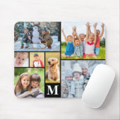 Eenvoudig 7 Photo Collage Monogram Aangepast Muismat (Met muis)