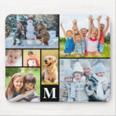Eenvoudig 7 Photo Collage Monogram Aangepast Muismat (Voorkant)