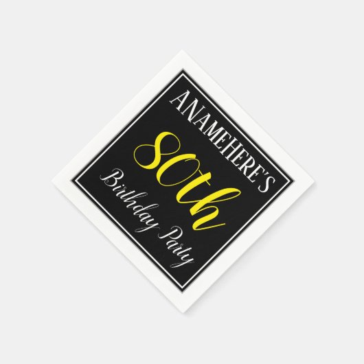 Eenvoudig, 80ste verjaardagsfeestje w / aangepaste servetten (Hoek)